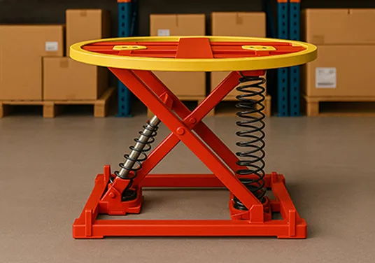 Mesa elevadora y giratoria para armado de pallets