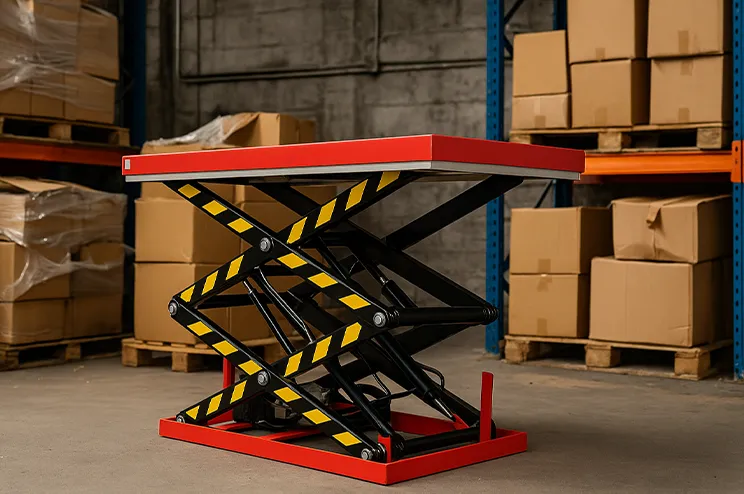 Mesa elevadora y giratoria para armado de pallets