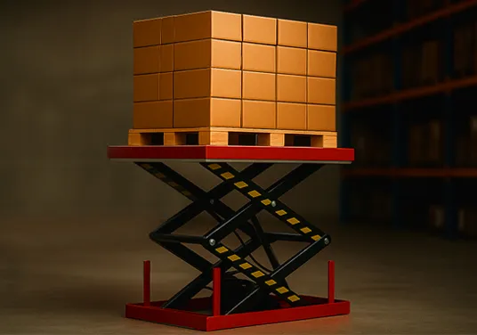 Mesa elevadora y giratoria para armado de pallets