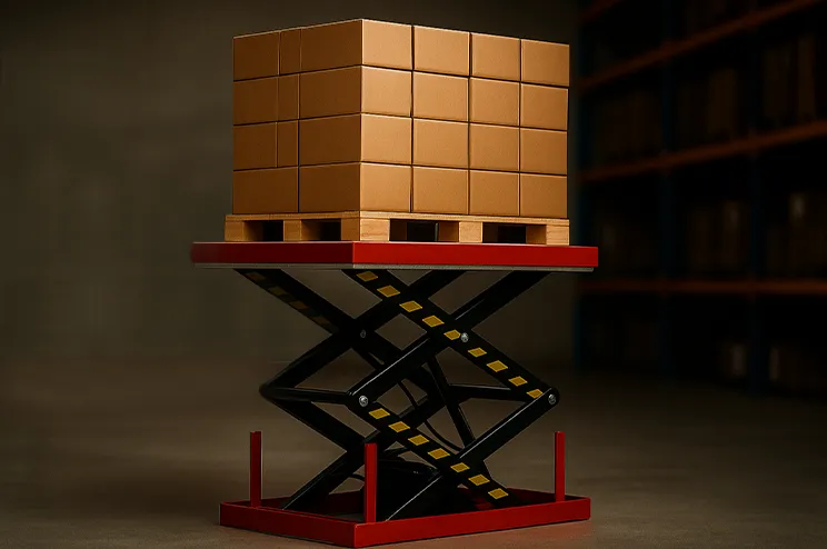 Mesa elevadora y giratoria para armado de pallets